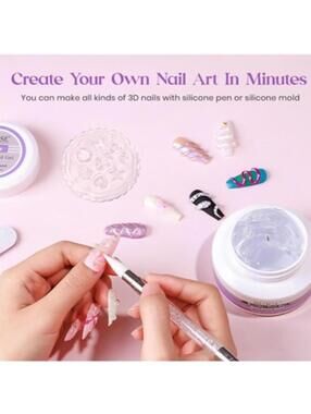 New - MIZHSE 3D Gel Nail Art Sculpting Gel Kit